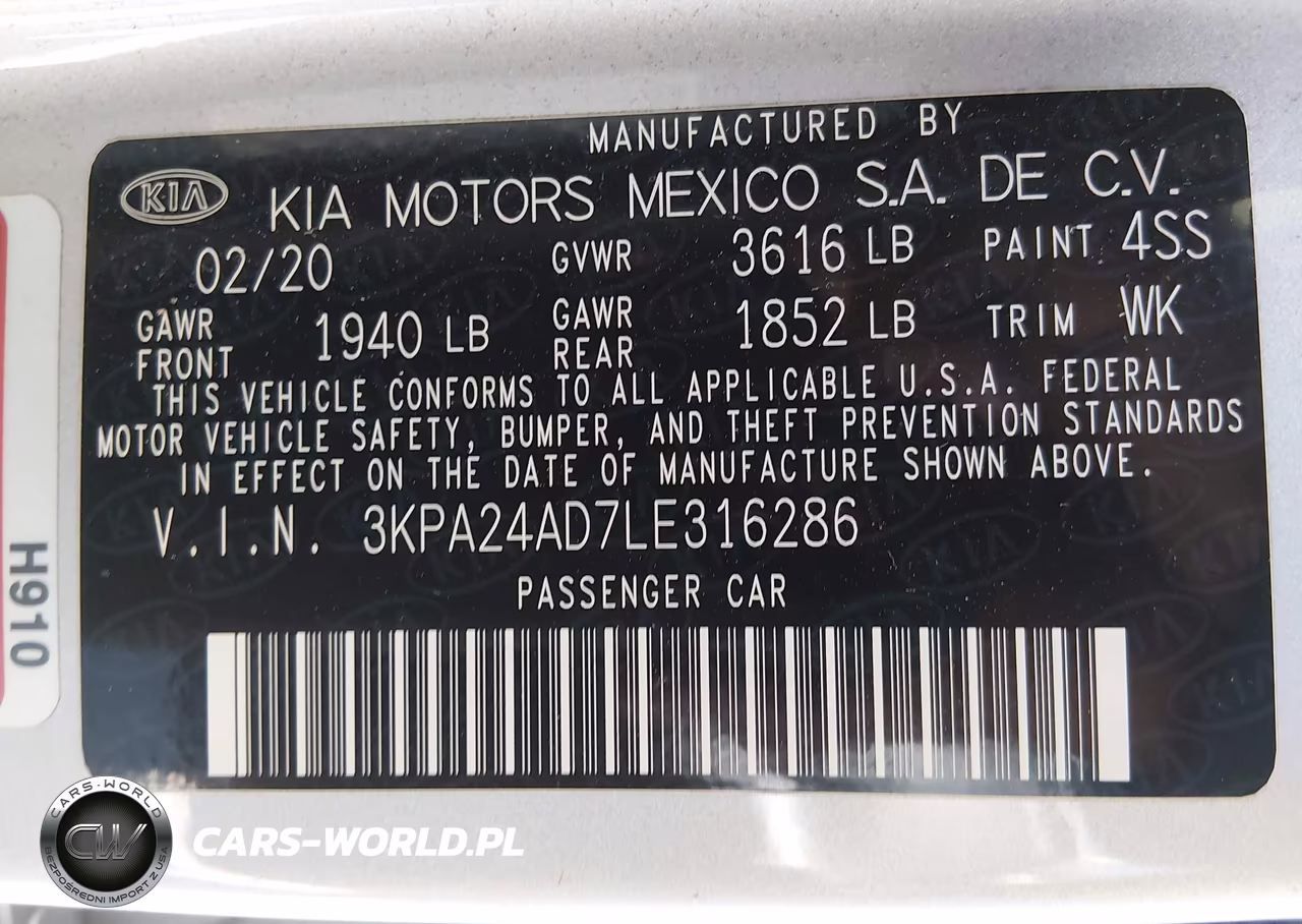 2020 Kia Rio S VIN:3KPA24AD7LE316286 - 9