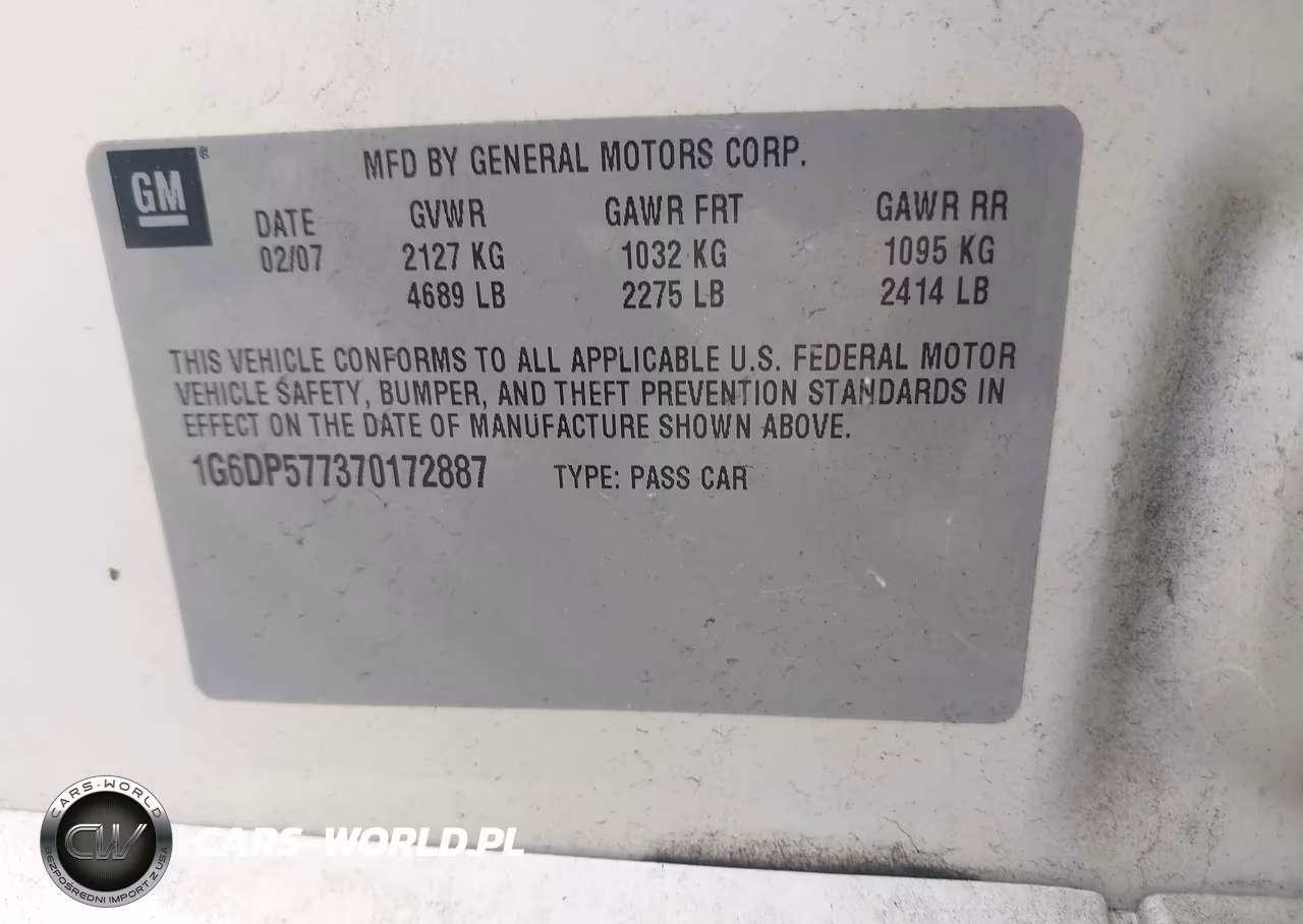 2007 Cadillac Cts Standard VIN:1G6DP577370172887 - 9