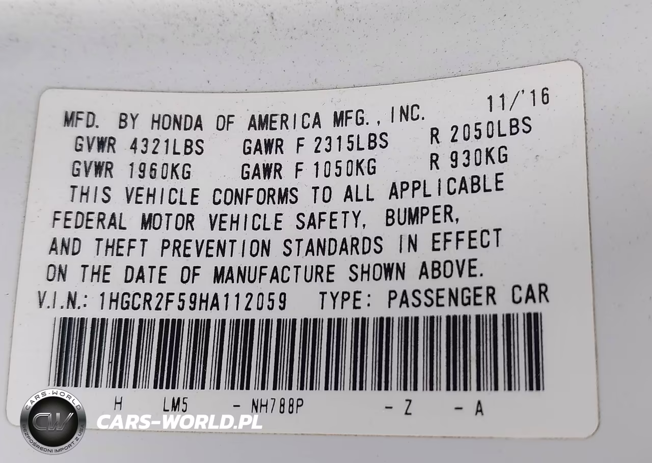 2017 Honda Accord Sport VIN:1HGCR2F59HA112059 - 9