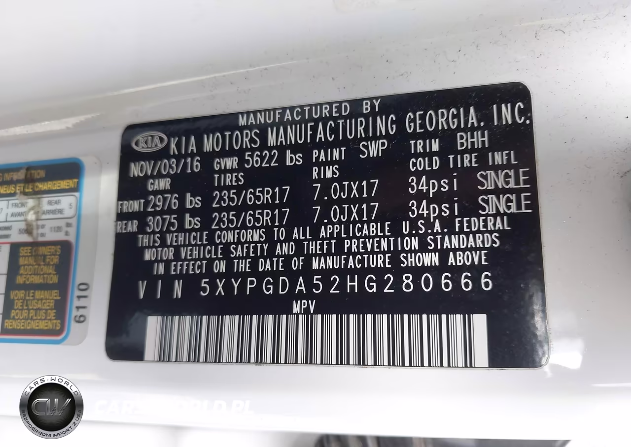 2017 Kia Sorento 3.3L Lx VIN:5XYPGDA52HG280666 - 9