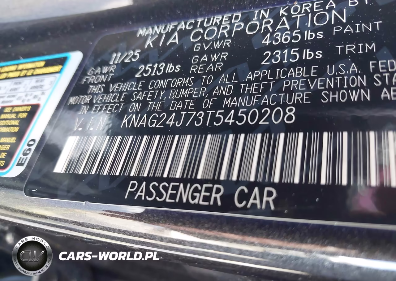 2026 Kia K5 Lxs Fwd VIN:KNAG24J73T5450208 - 9