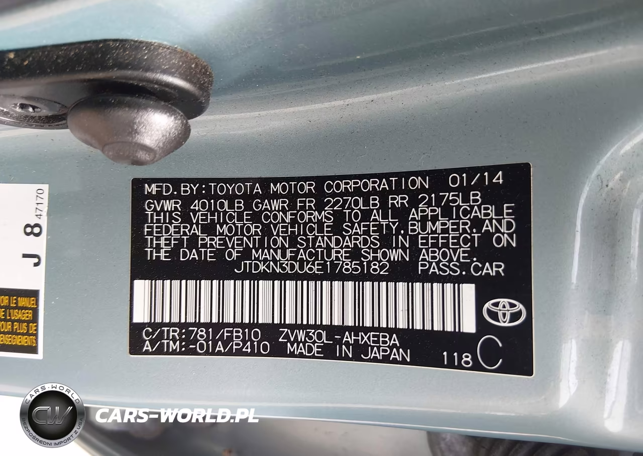 2014 Toyota Prius Two VIN:JTDKN3DU6E1785182 - 9