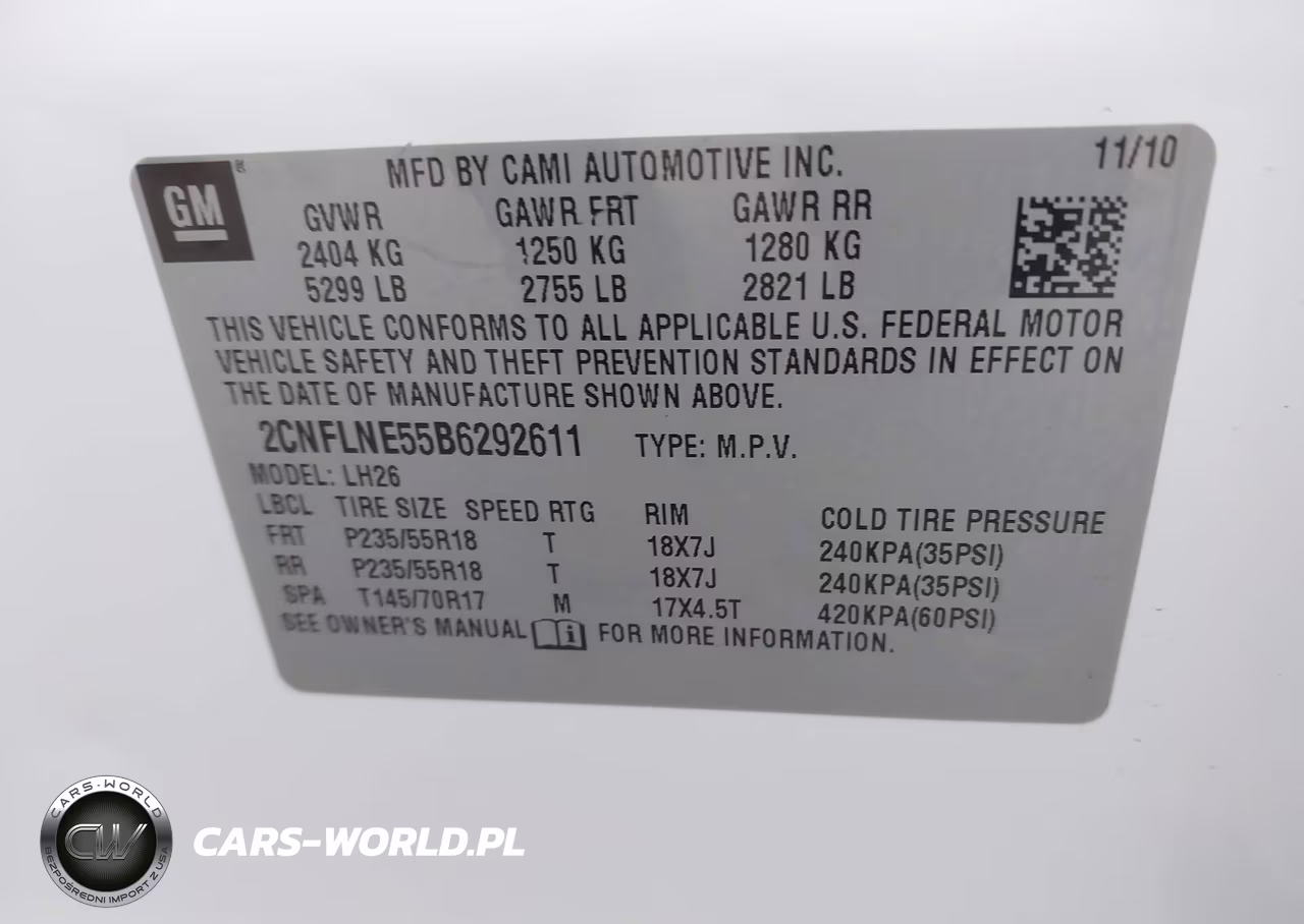 2011 Chevrolet Equinox Lt W-2Lt VIN:2CNFLNE55B6292611 - 9