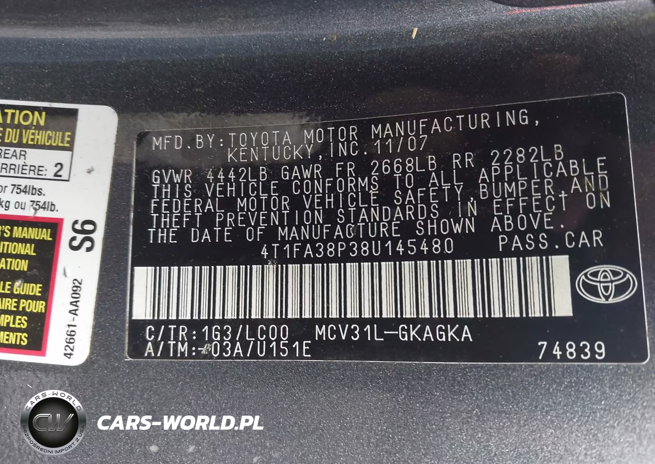 2008 Toyota Camry Solara Sle VIN:4T1FA38P38U145480 - 9