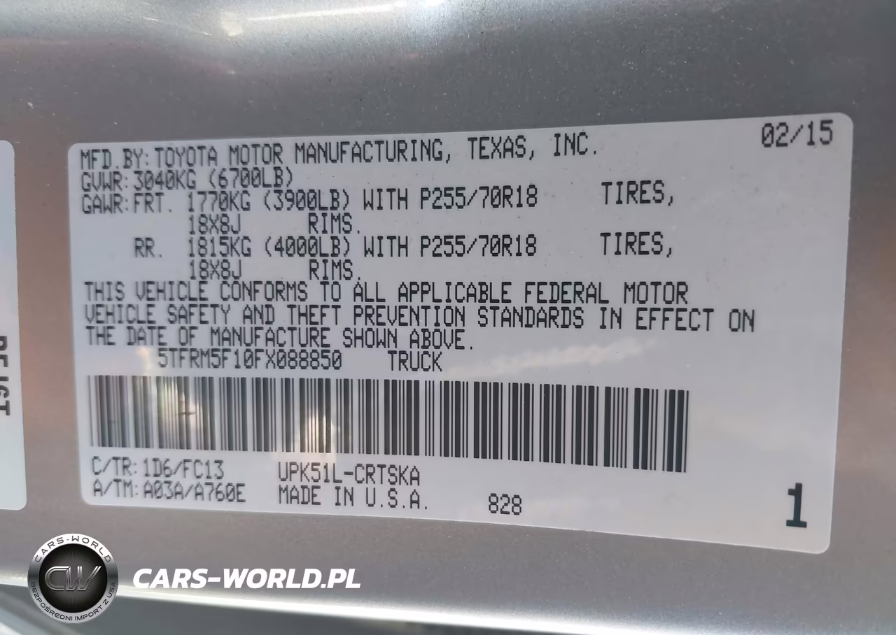 2015 Toyota Tundra Sr5 4.6L V8 VIN:5TFRM5F10FX088850 - 9