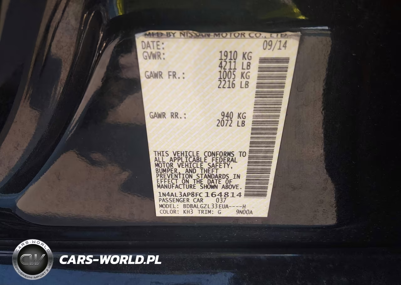 2015 Nissan Altima 2.5 S VIN:1N4AL3AP8FC164814 - 9