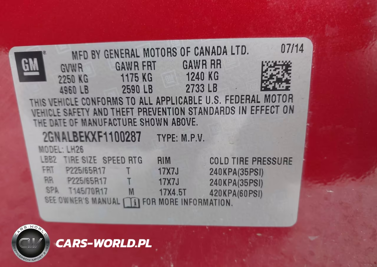 2015 Chevrolet Equinox 1Lt VIN:2GNALBEKXF1100287 - 9