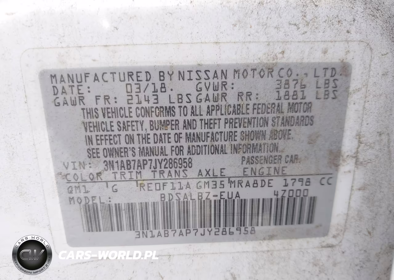 2018 Nissan Sentra S VIN:3N1AB7AP7JY286958 - 9