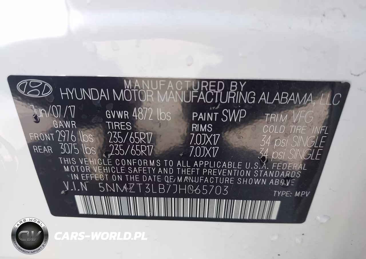 2018 Hyundai Santa Fe Deportivo 2.4L VIN:5NMZT3LB7JH065703 - 9