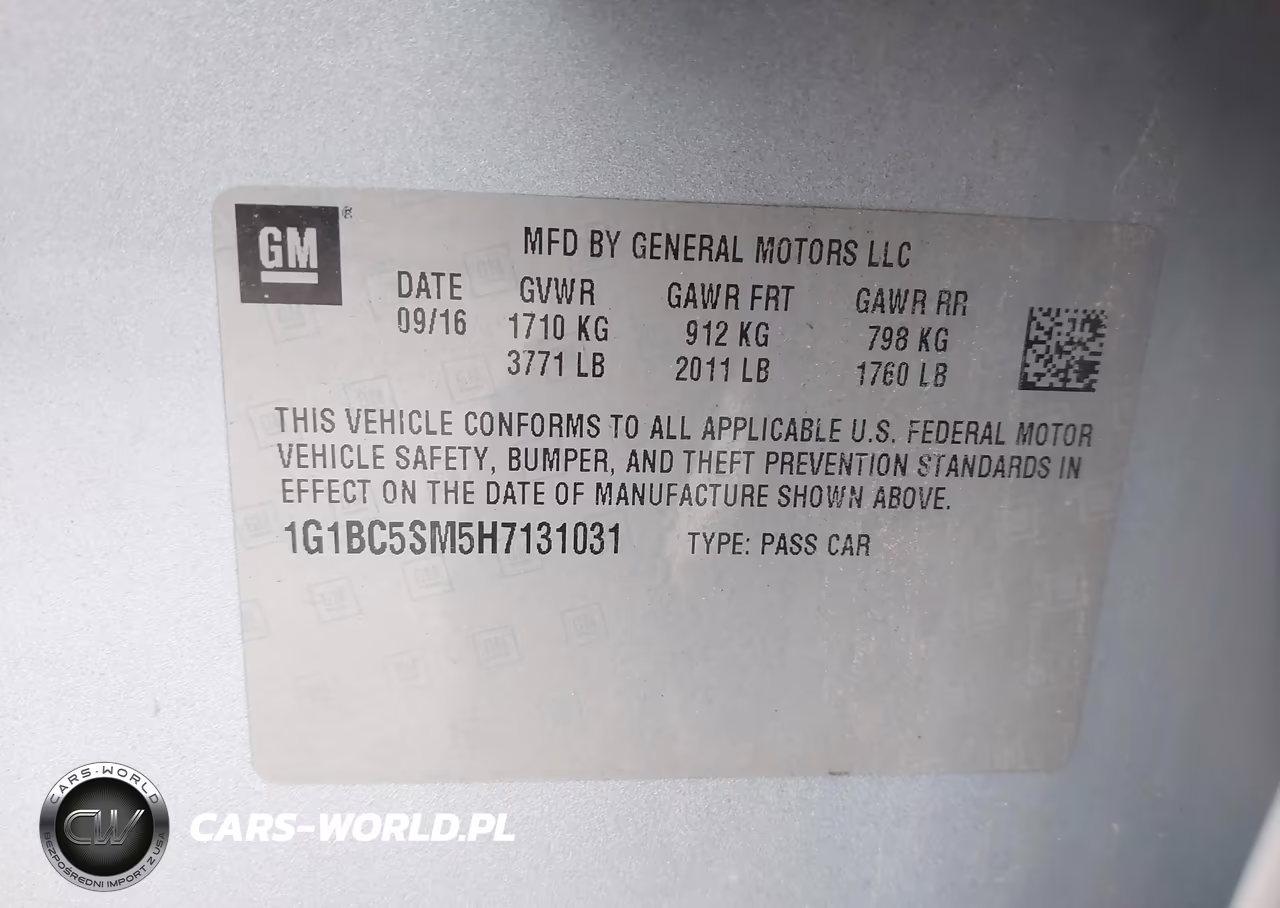 2017 Chevrolet Cruze Ls Auto VIN:1G1BC5SM5H7131031 - 9