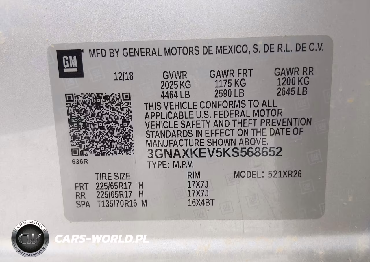 2019 Chevrolet Equinox Lt VIN:3GNAXKEV5KS568652 - 9