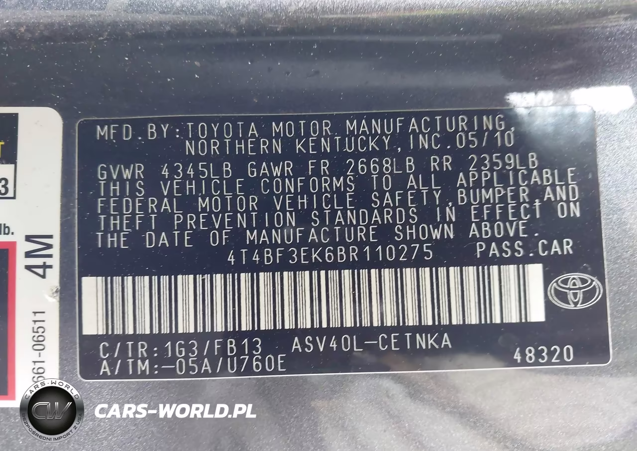 2011 Toyota Camry Le VIN:4T4BF3EK6BR110275 - 9