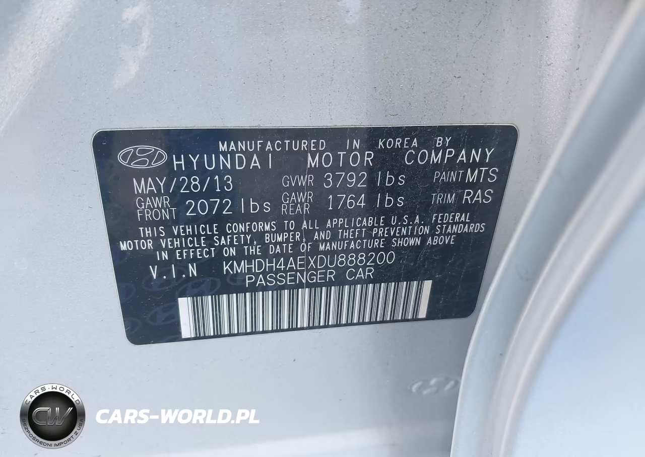 2013 Hyundai Elantra Gls-Limited VIN:KMHDH4AEXDU888200 - 9