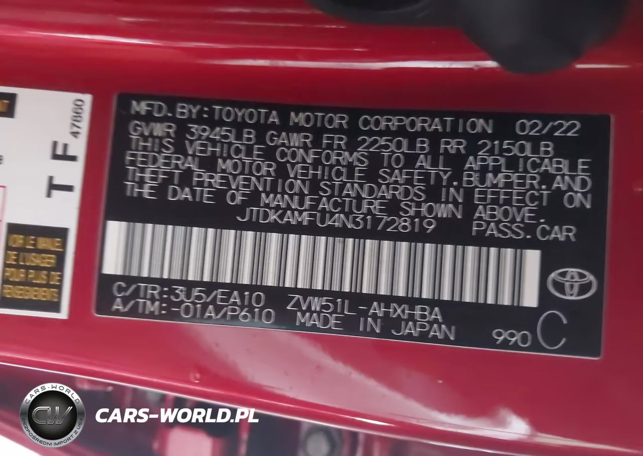 2022 Toyota Prius Xle VIN:JTDKAMFU4N3172819 - 9