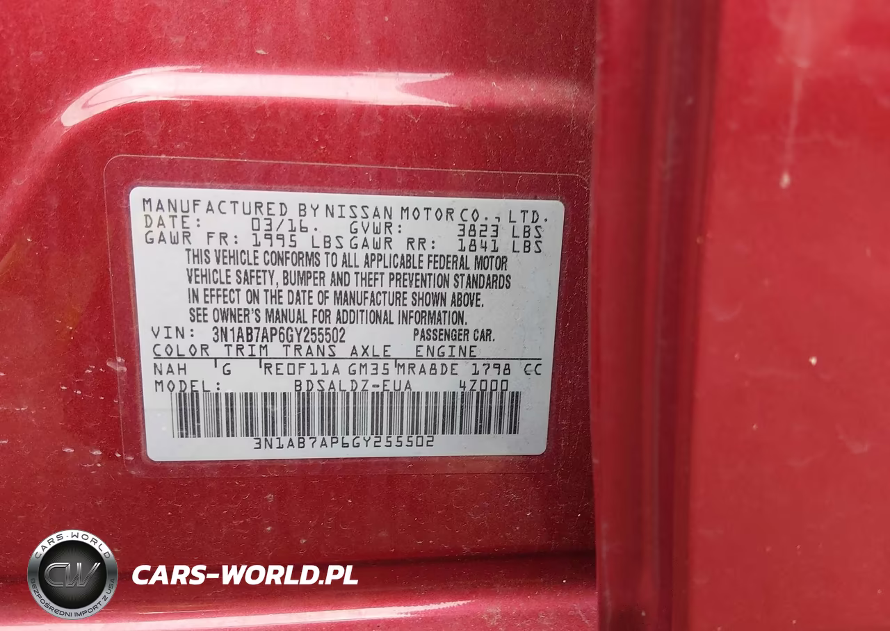 2016 Nissan Sentra Sv VIN:3N1AB7AP6GY255502 - 9