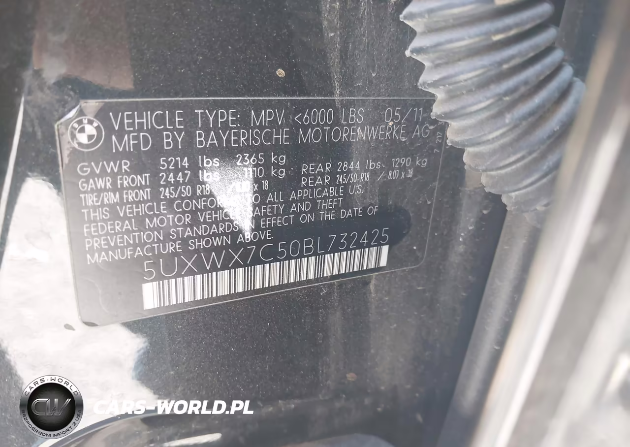 2011 BMW X3 xDrive35I VIN:5UXWX7C50BL732425 - 9