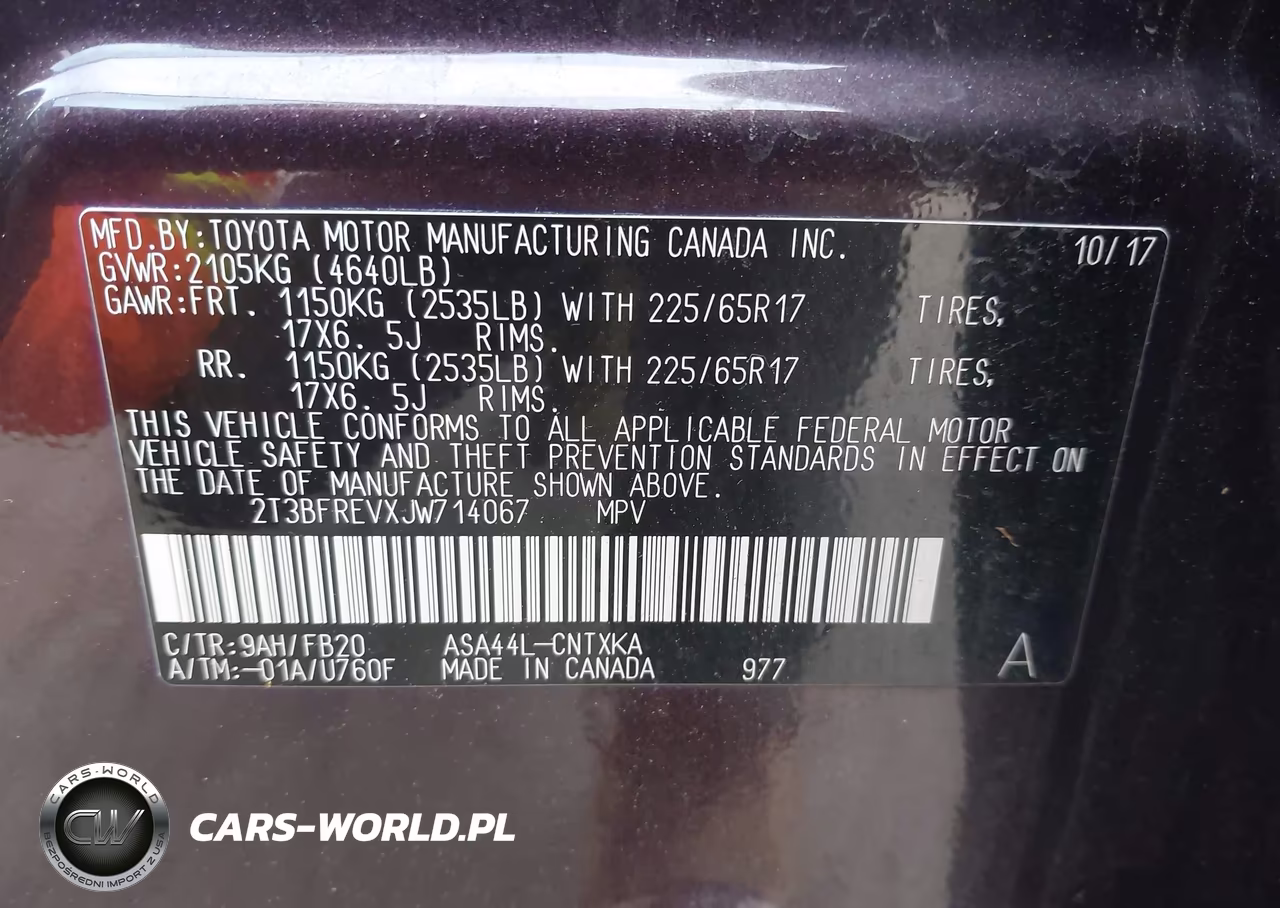 2018 Toyota Rav4 Le VIN:2T3BFREVXJW714067 - 9