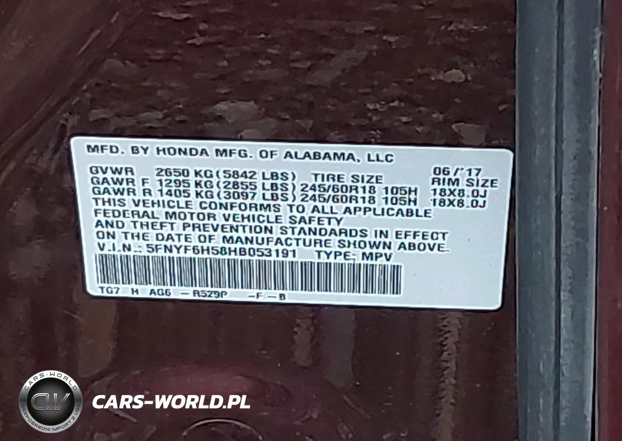 2017 Honda Pilot Ex-L VIN:5FNYF6H58HB053191 - 9