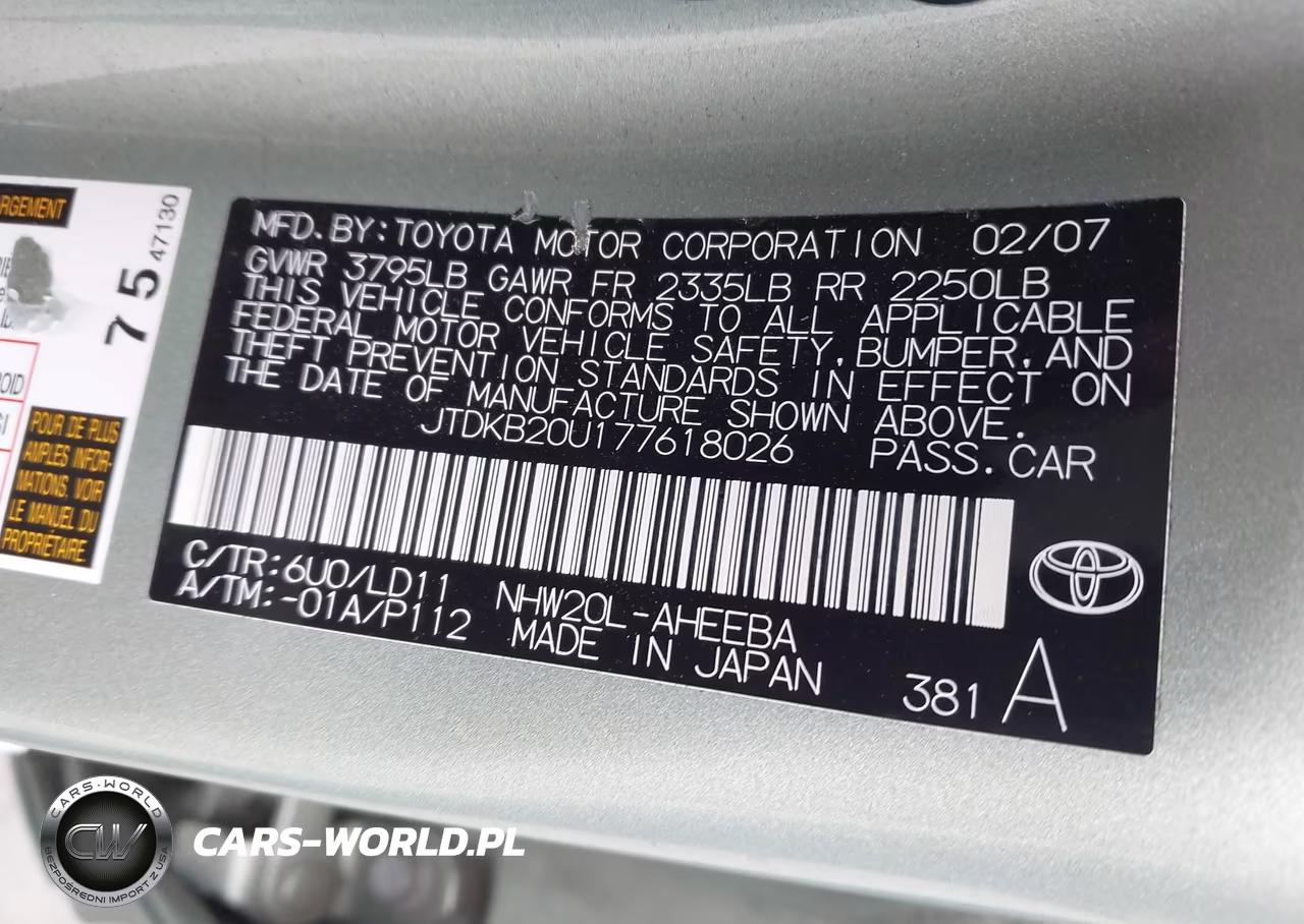 2007 Toyota Prius VIN:JTDKB20U177618026 - 9