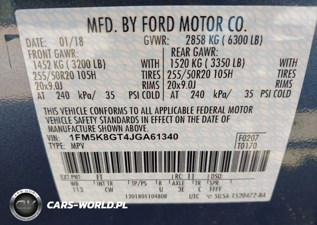 2018 Ford Explorer Sport VIN:1FM5K8GT4JGA61340 - 9
