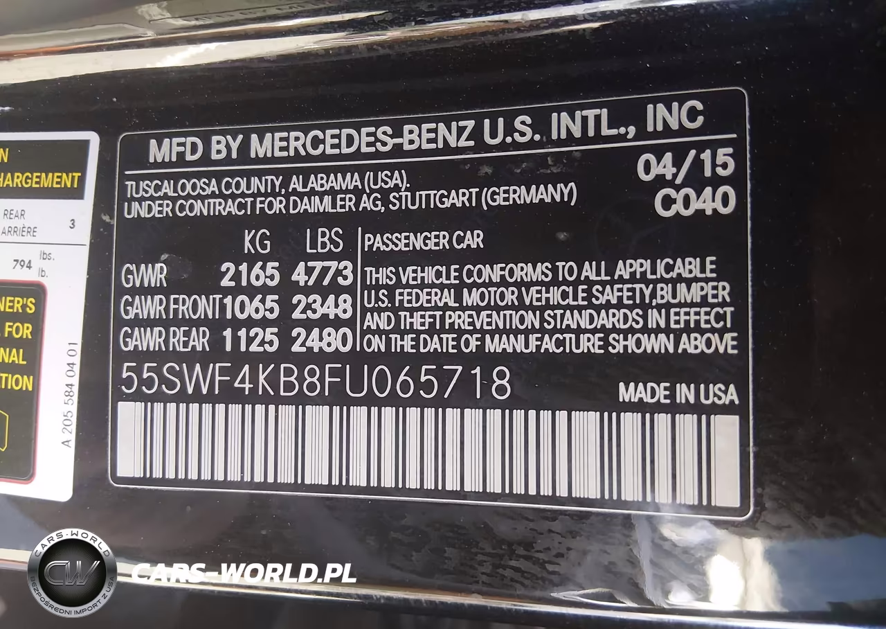 2015 Mercedes-Benz C 300 4Matic VIN:55SWF4KB8FU065718 - 13