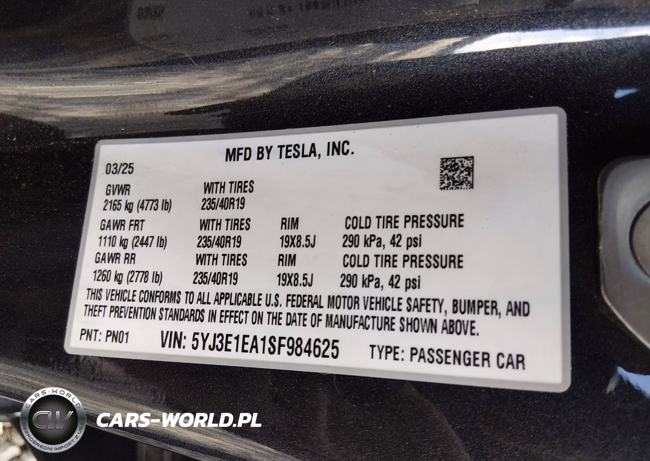 2025 Tesla Model 3 Long Range Rear-Wheel Drive-Standard Rear-Wheel Drive VIN:5YJ3E1EA1SF984625 - 9
