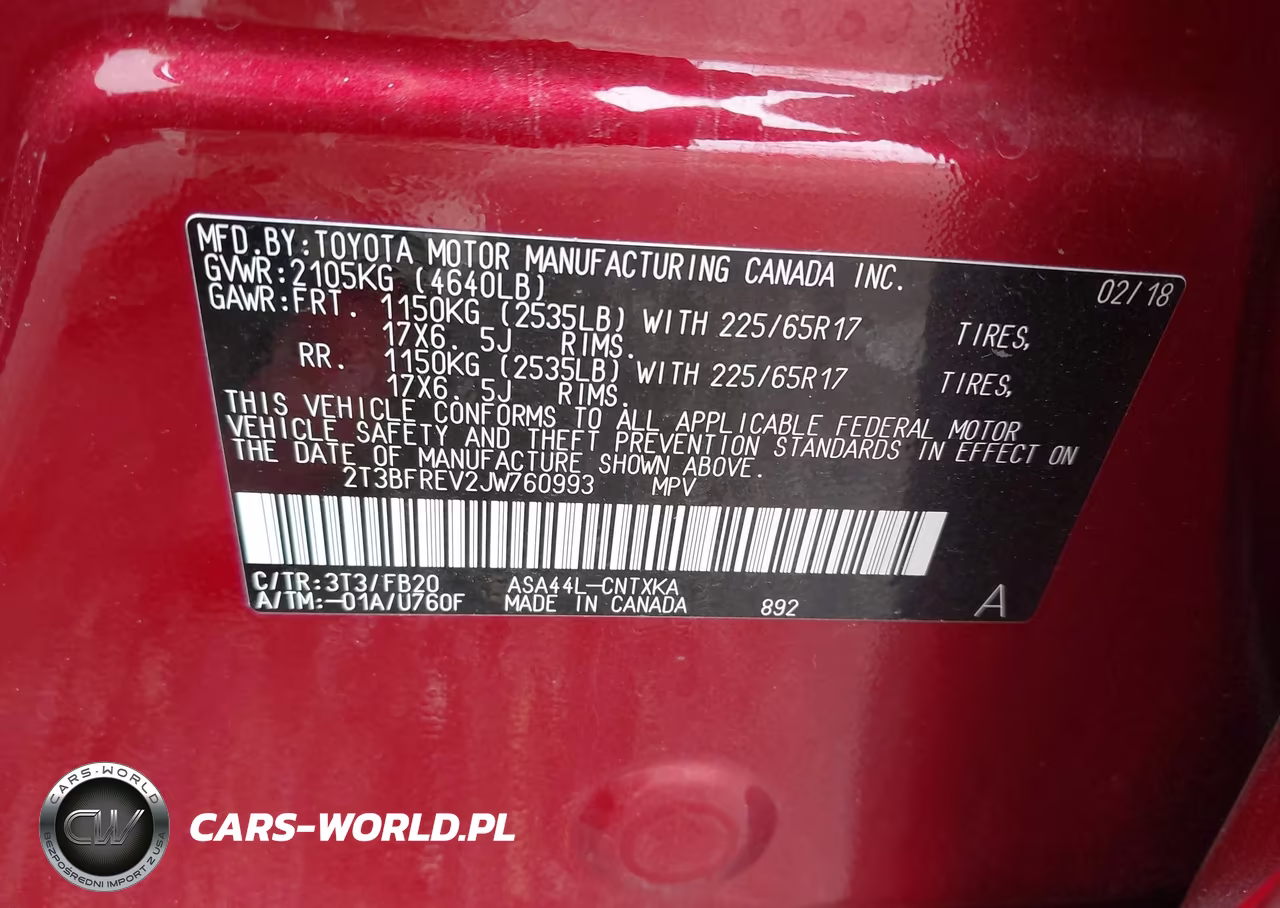 2018 Toyota Rav4 Le VIN:2T3BFREV2JW760993 - 9