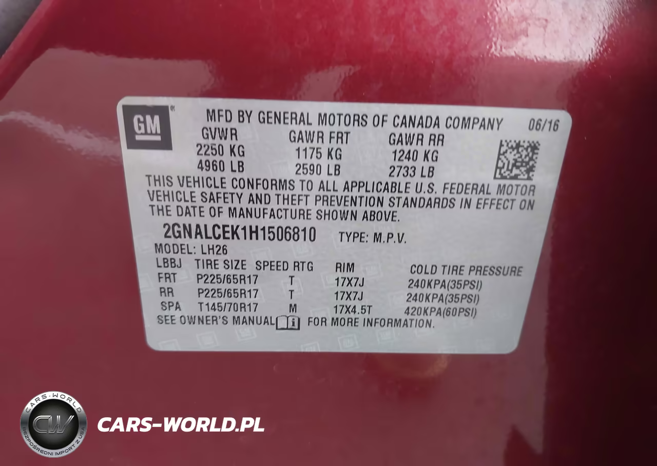 2017 Chevrolet Equinox Lt VIN:2GNALCEK1H1506810 - 9