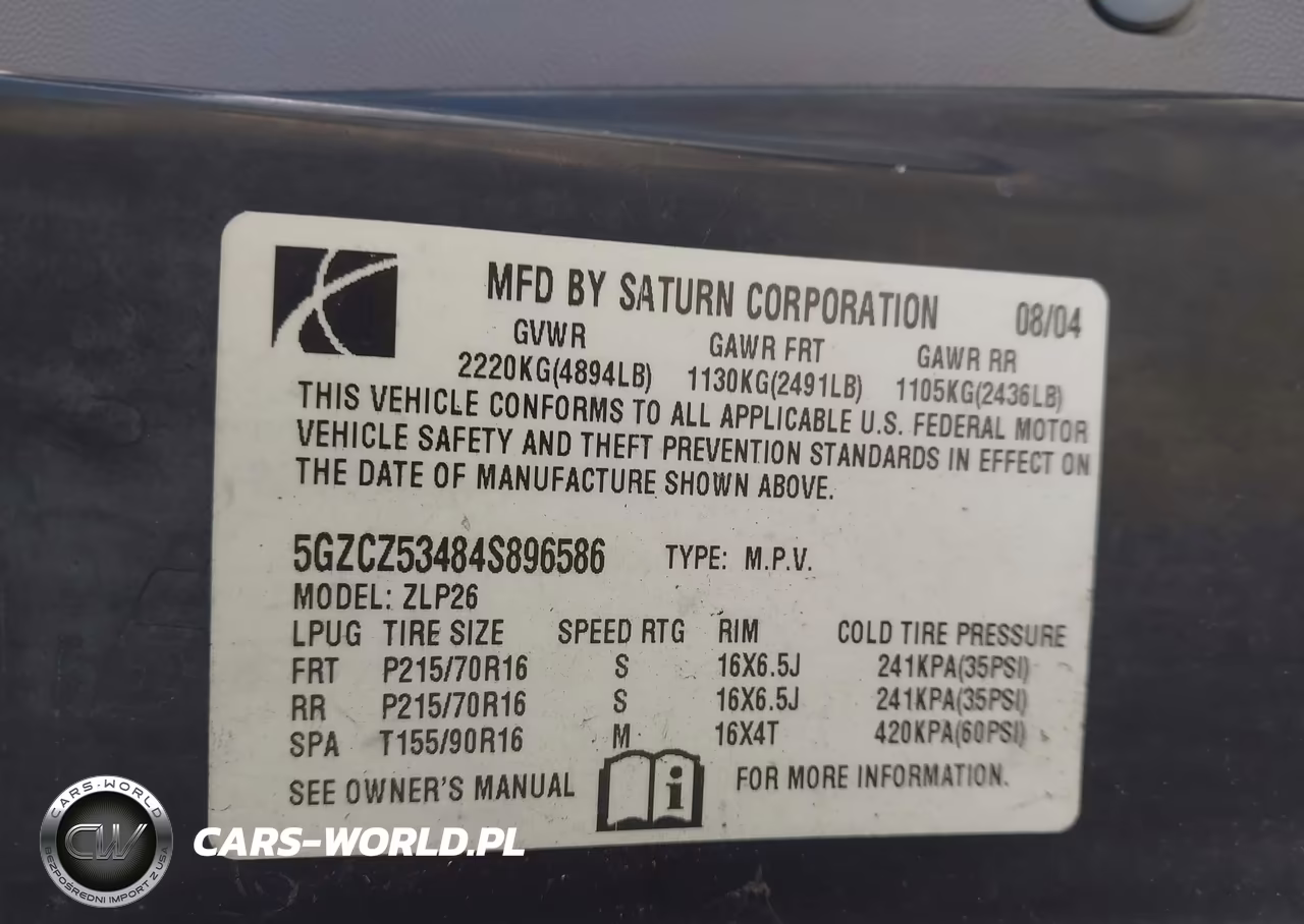 2004 Saturn Vue V6 VIN:5GZCZ53484S896586 - 9