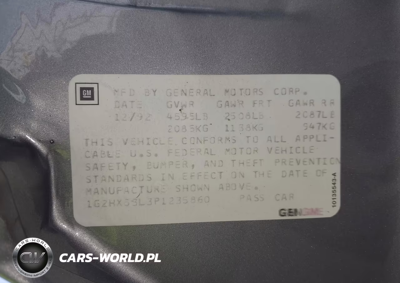 1993 Pontiac Bonneville Se VIN:1G2HX53L3P1235860 - 9