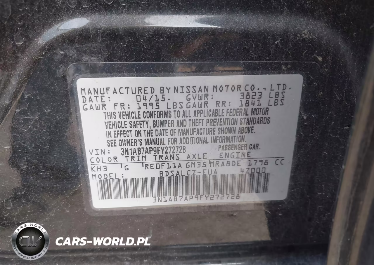 2015 Nissan Sentra S VIN:3N1AB7AP9FY272728 - 9