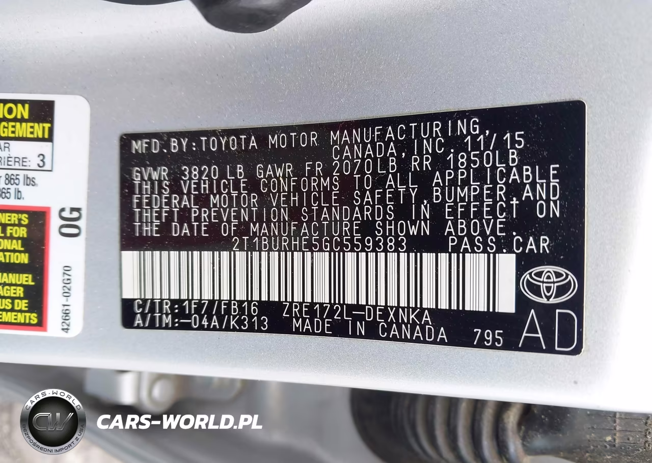2016 Toyota Corolla Le VIN:2T1BURHE5GC559383 - 9