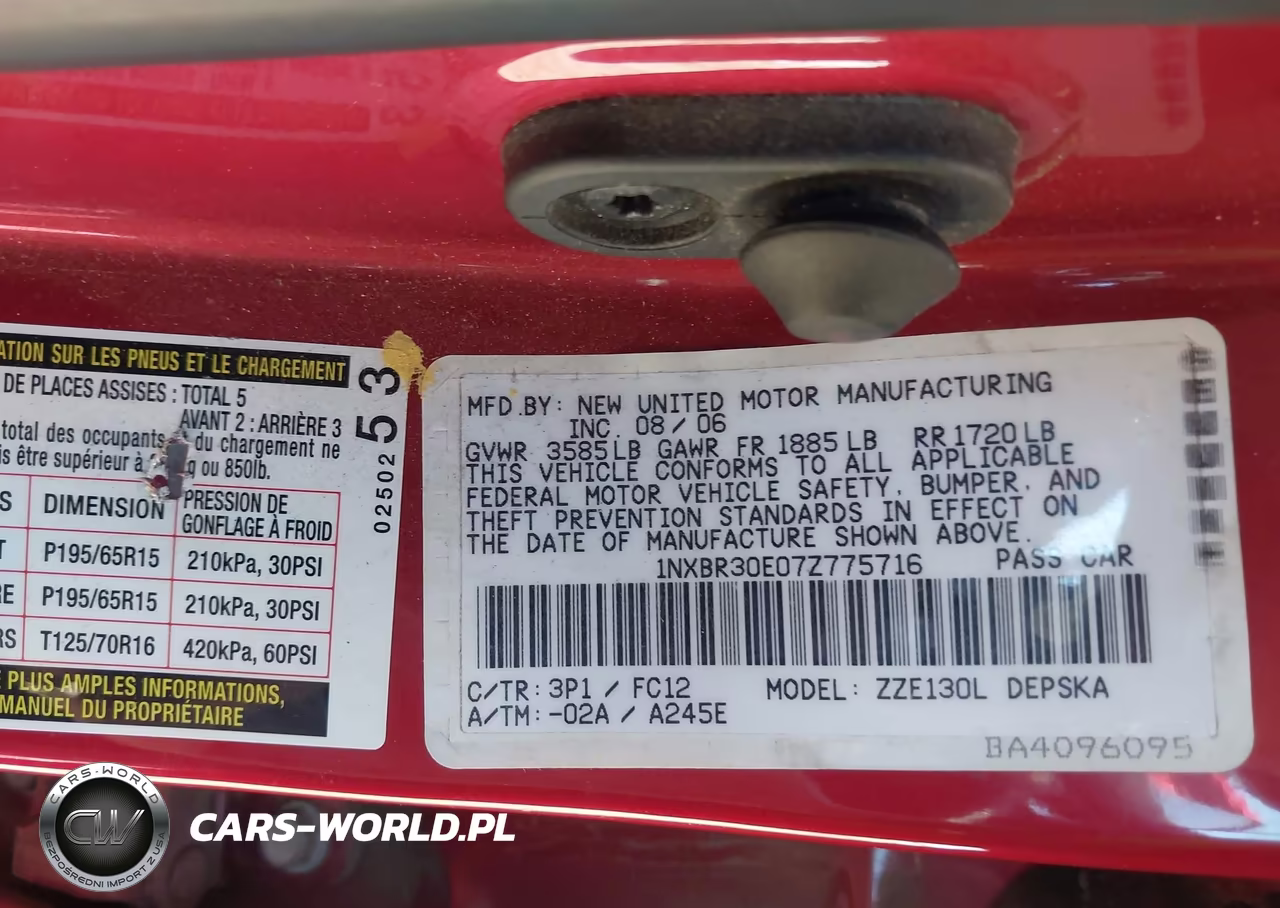 2007 Toyota Corolla S VIN:1NXBR30E07Z775716 - 9