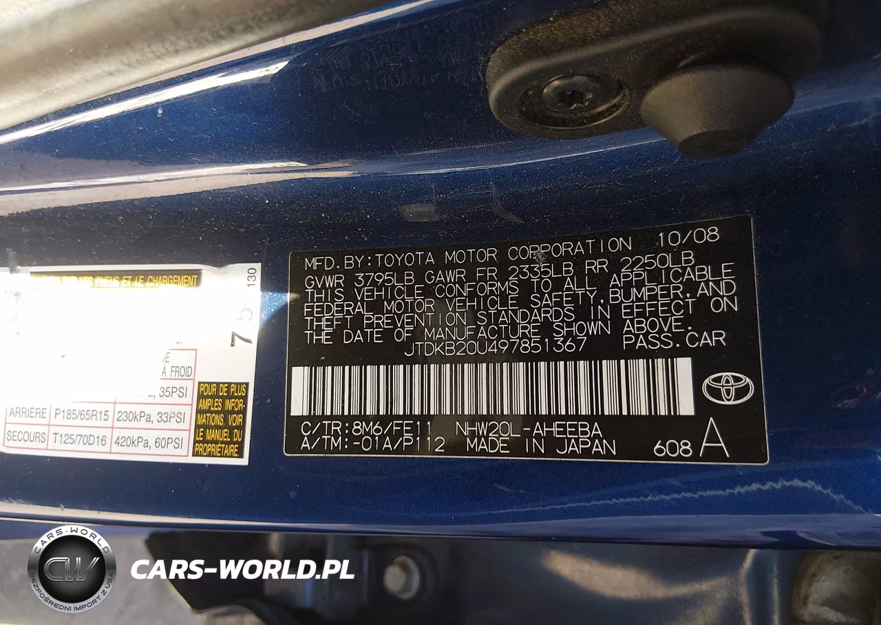 2009 Toyota Prius VIN:JTDKB20U497851367 - 9