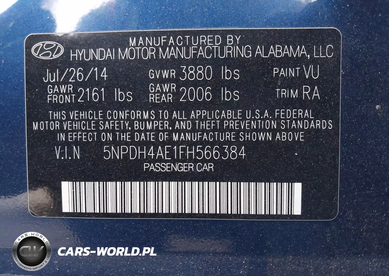 2015 Hyundai Elantra Se VIN:5NPDH4AE1FH566384 - 9