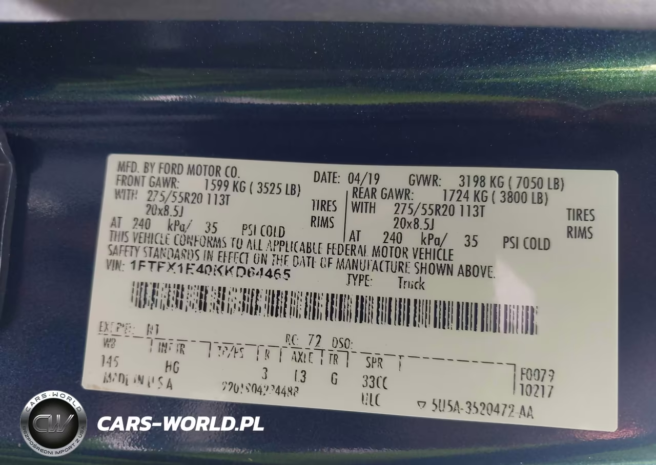 2019 Ford F-150 Lariat VIN:1FTFX1E40KKD64465 - 9
