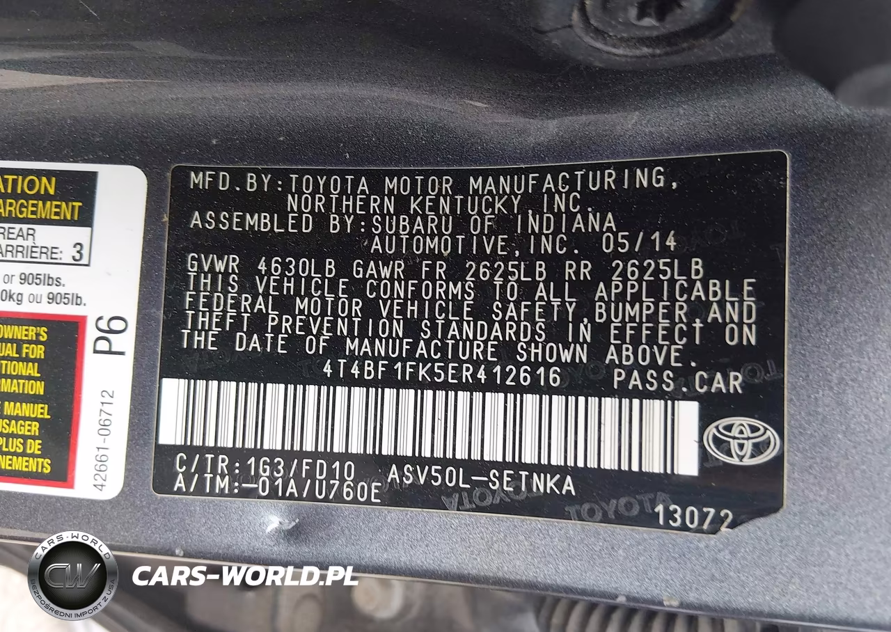 2014 Toyota Camry Le VIN:4T4BF1FK5ER412616 - 9