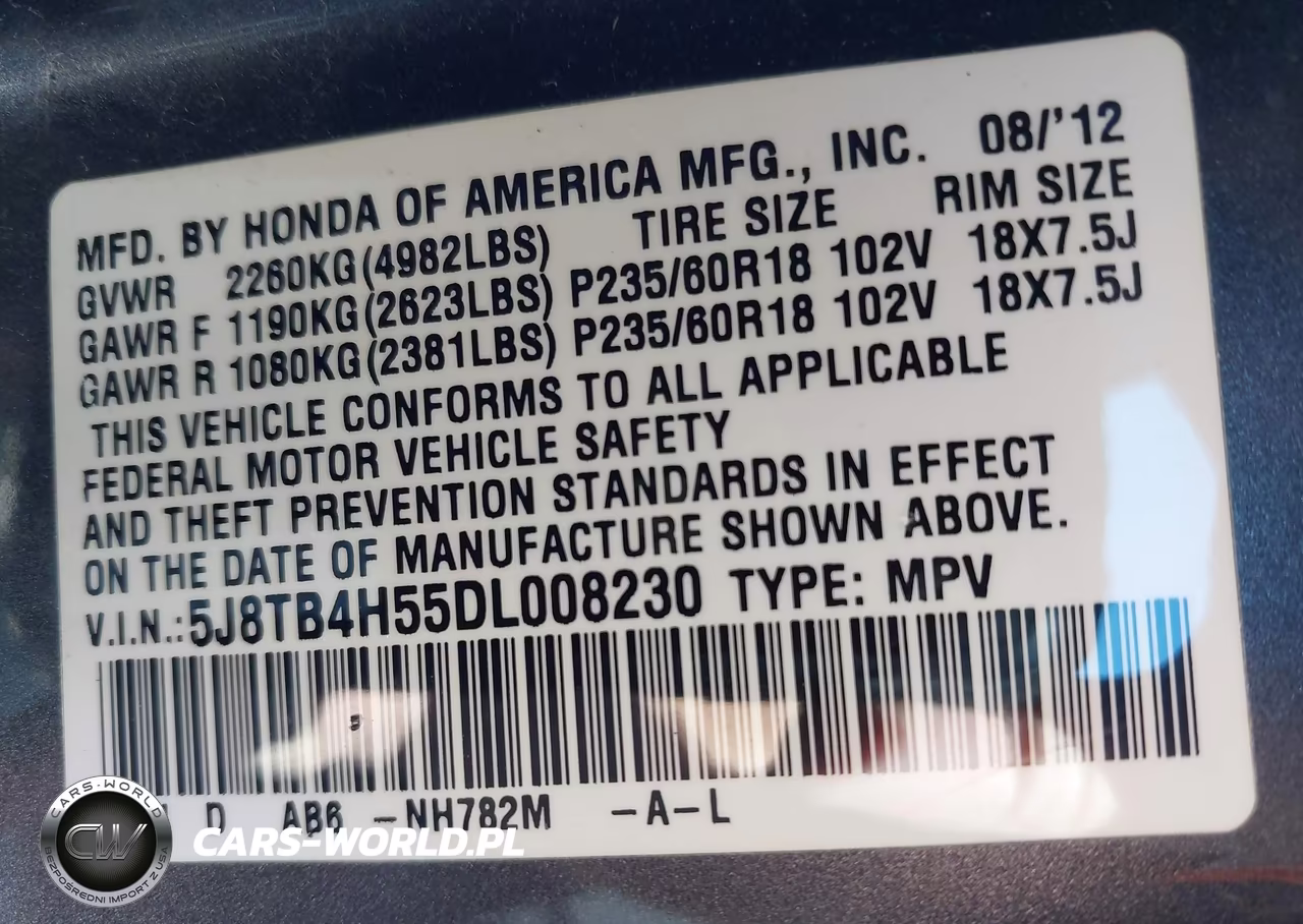 2013 Acura Rdx VIN:5J8TB4H55DL008230 - 9