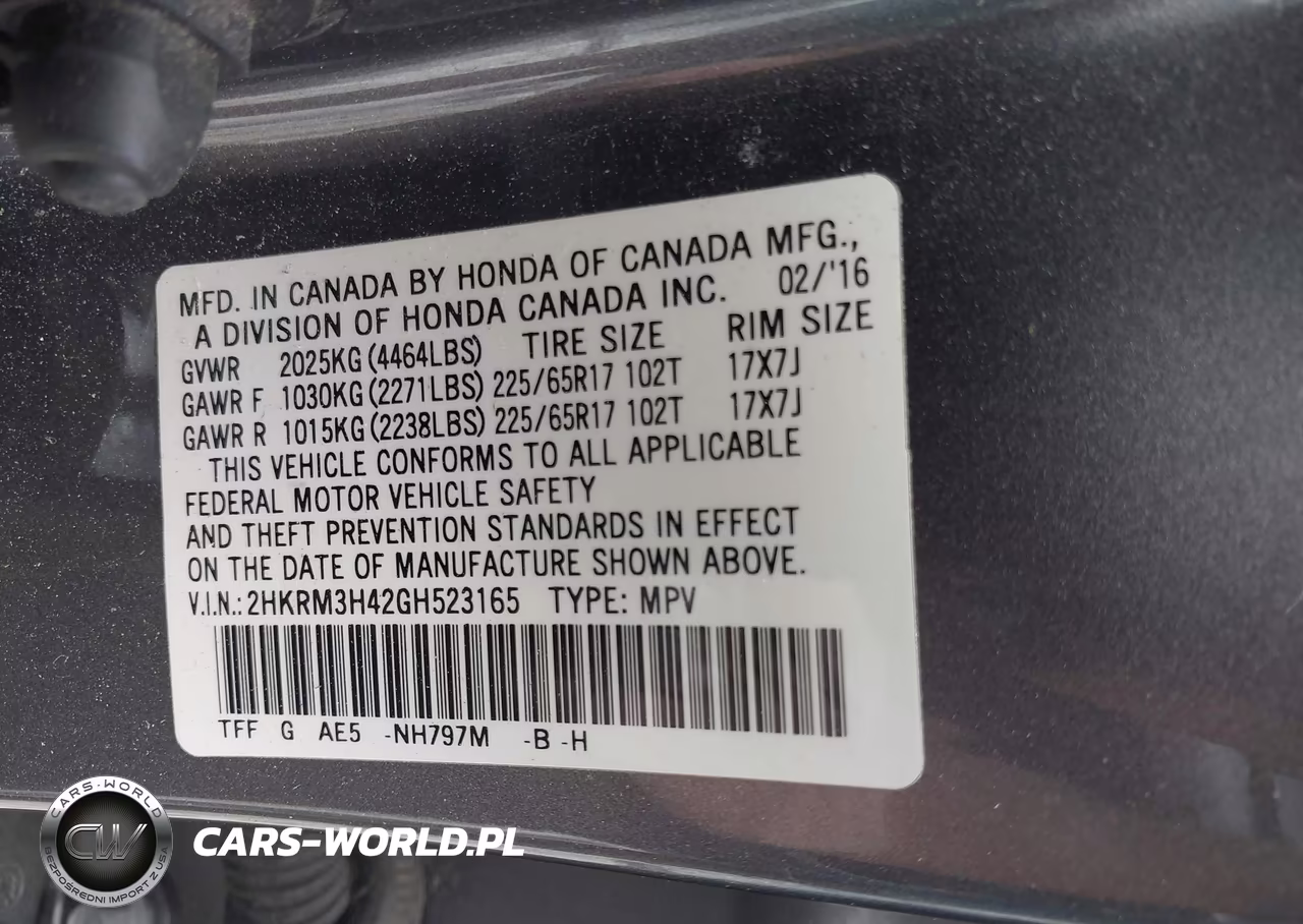 2016 Honda Cr-V Se VIN:2HKRM3H42GH523165 - 9