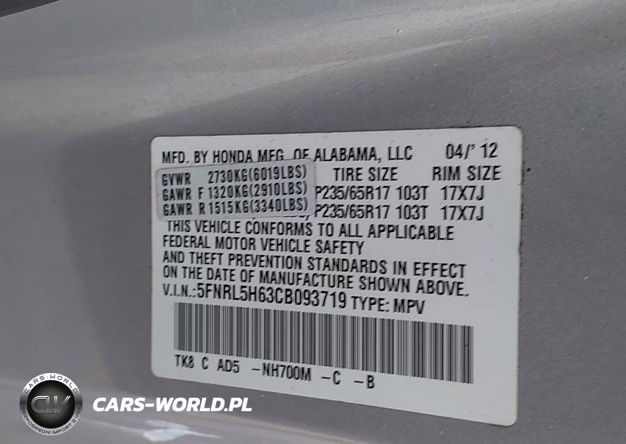 2012 Honda Odyssey Ex-L VIN:5FNRL5H63CB093719 - 9