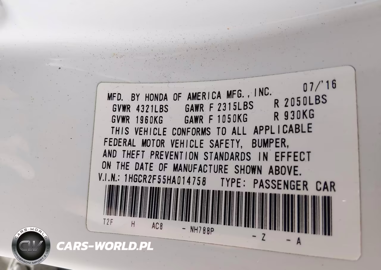 2017 Honda Accord Sport VIN:1HGCR2F55HA014758 - 9