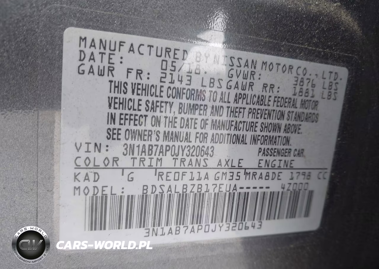 2018 Nissan Sentra S VIN:3N1AB7AP0JY320643 - 9