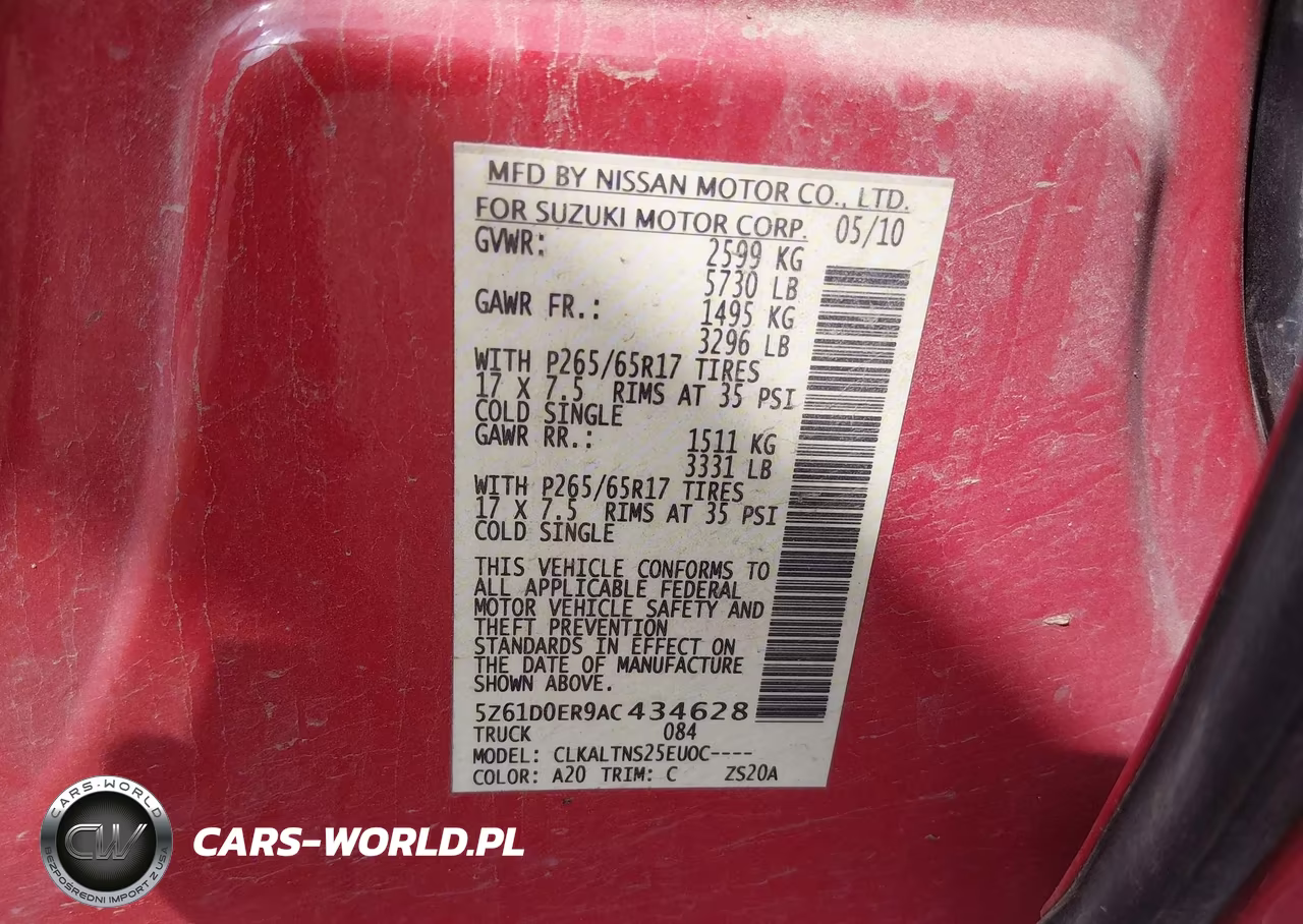 2010 Suzuki Equator Sport VIN:5Z61D0ER9AC434628 - 9