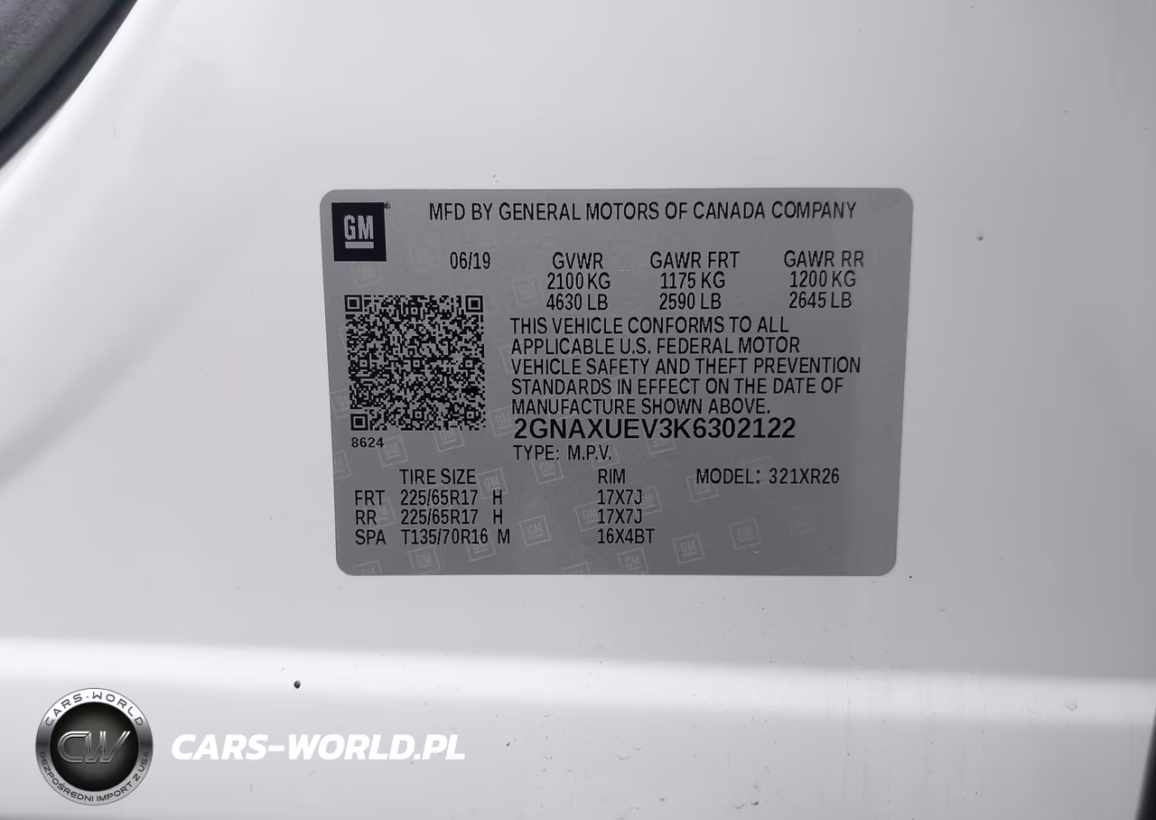 2019 Chevrolet Equinox Lt VIN:2GNAXUEV3K6302122 - 9