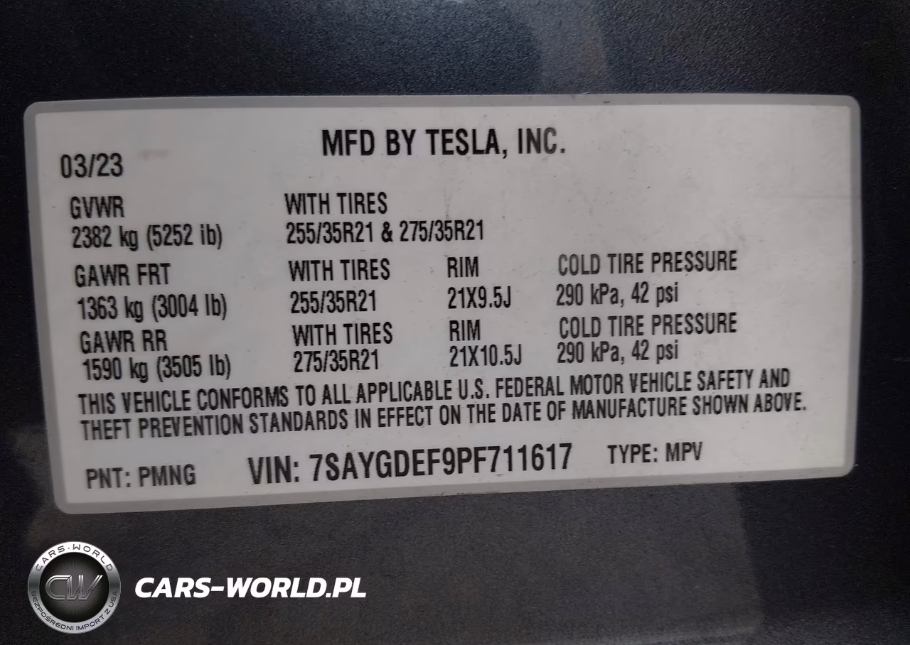 2023 Tesla Model Y Performance Dual Motor All-Wheel Drive VIN:7SAYGDEF9PF711617 - 9