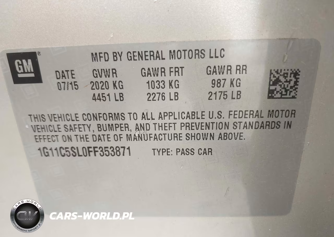 2015 Chevrolet Malibu 1Lt VIN:1G11C5SL0FF353871 - 9