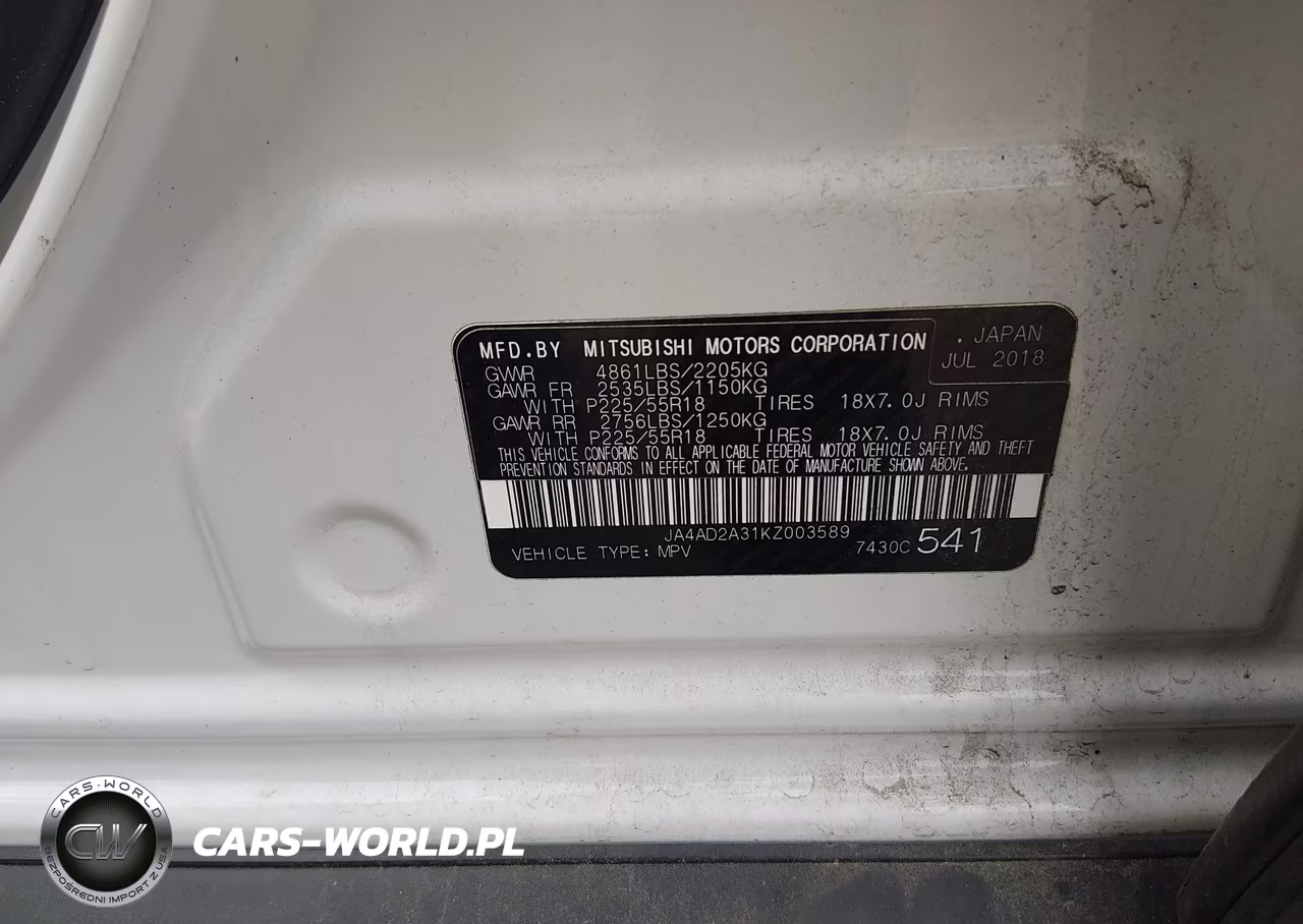 2019 Mitsubishi Outlander Es VIN:JA4AD2A31KZ003589 - 9