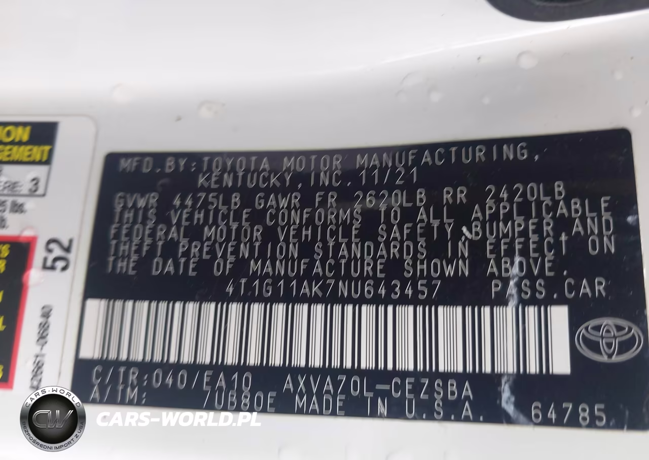 2022 Toyota Camry Se VIN:4T1G11AK7NU643457 - 9