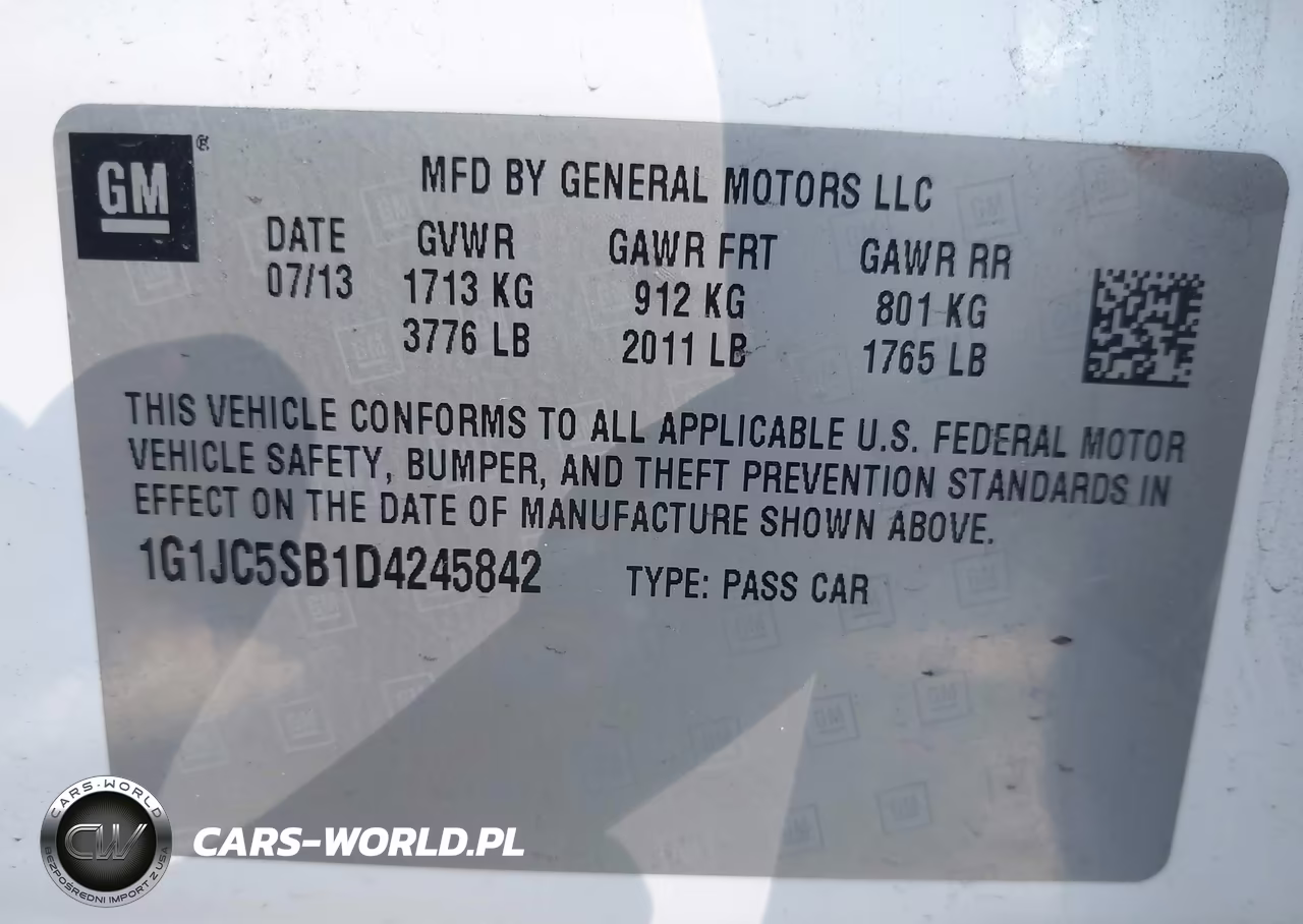 2013 Chevrolet Sonic Lt VIN:1G1JC5SB1D4245842 - 9