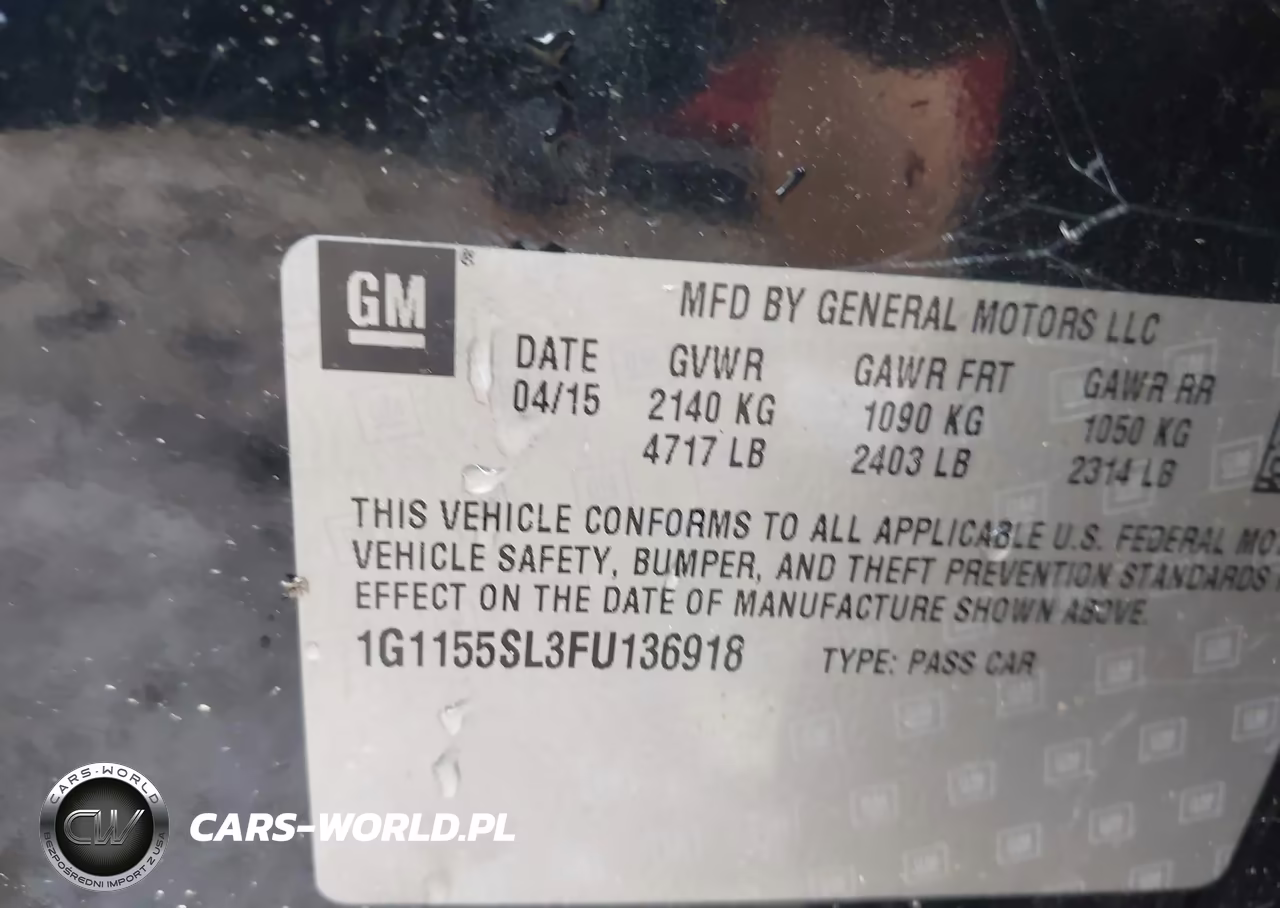 2015 Chevrolet Impala 1Lz VIN:1G1155SL3FU136918 - 9